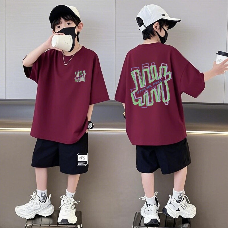 男童夏装套装2025爆款洋气韩版中大童男孩帅气夏天短袖两件套儿童