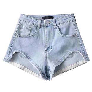 Lisa同款黑色超短2024夏新款热裤高腰显瘦紧身提臀弹力牛仔短裤女