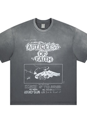 2026春夏新款ERD风格美式复古vintage短袖重磅圆领T恤男