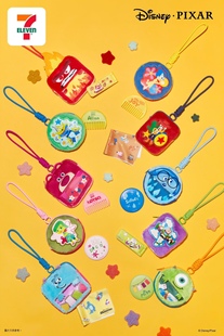 港澳711便利店联名迪士尼玩具总动员头脑特工队毛毛小挂袋套装