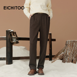 女温暖有型细腻柔软长裤 新款 2025年冬季 爱居兔时髦遮肉休闲裤