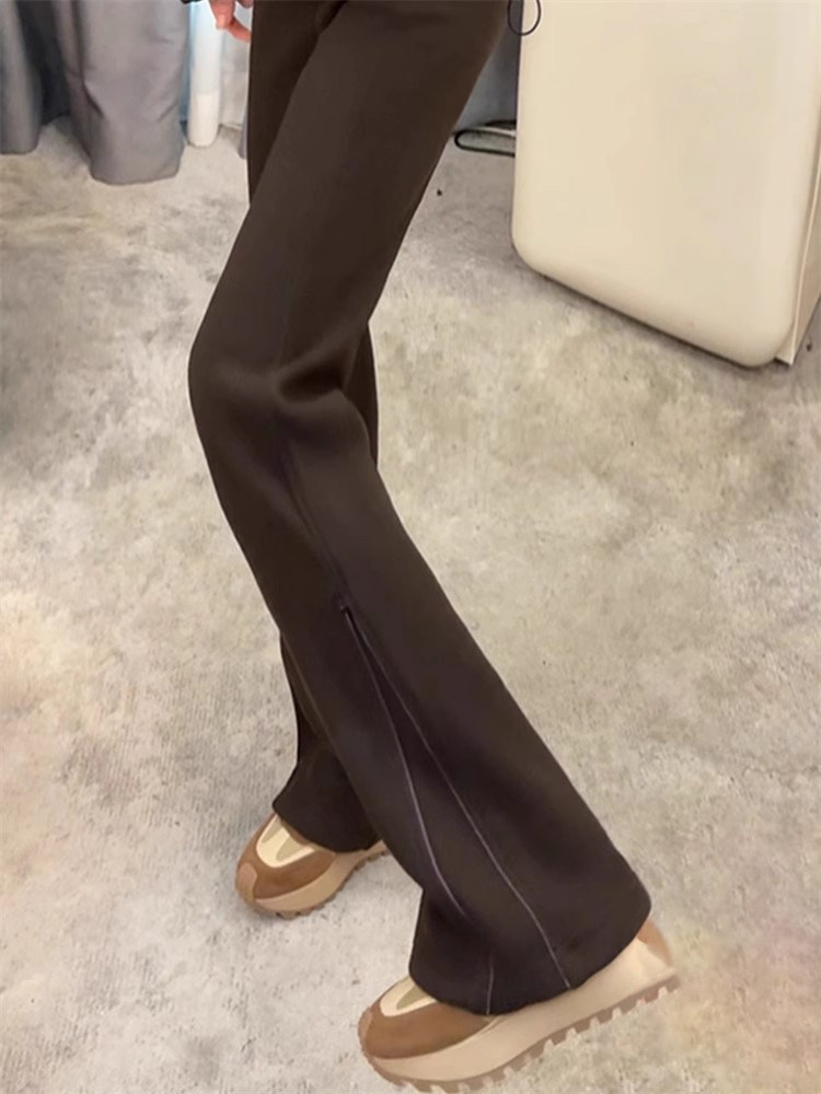 美式微喇裤女2025秋季新款高腰垂感显瘦运动卫裤休闲小个子喇叭裤