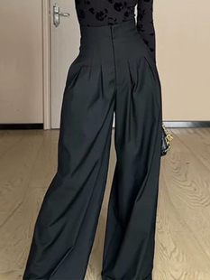 垂坠感直筒拖地长裤 御姐高腰阔腿裤 裤 高级感西装 女2024秋冬新款