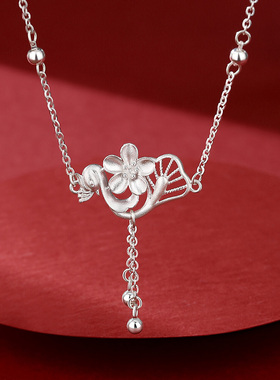 vana桃花足银项链纯银女2026新款