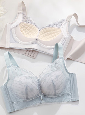 艾薇莉特中厚菠萝杯小胸聚拢舒适无钢圈精致蕾丝文胸内衣1014B杯
