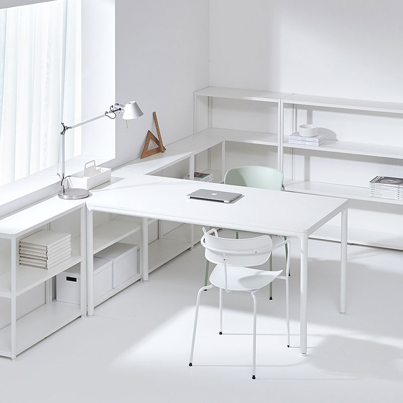 北欧极简钢木办公桌会议桌电脑桌