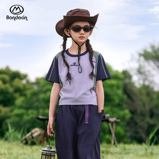 亲子女童速干衣运动t恤洋气中大童2024新款儿童夏季薄款短袖上衣