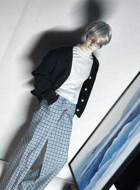 BJD娃衣格子阔腿裤 休闲穿搭 id75 am77 yc77 dk75壮叔通穿