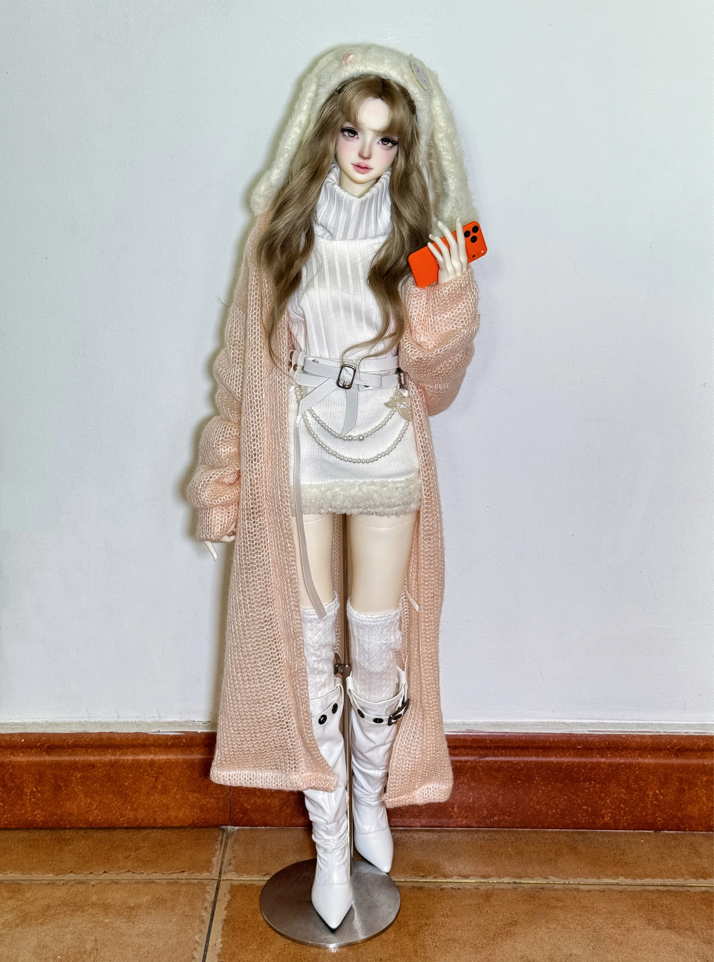 BJD娃衣长款毛衣外套 id75 am77 yc77 dk75 impl68超模体 大女68