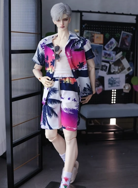 Bjd娃衣75叔沙滩衬衫短裤 id75 dk75 yc77 dz75 uf1.0 uf2.0 am77