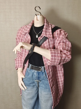 多色可选Bjd娃衣格子75叔休闲宽松衬衫id75dz75uf75壮瘦77叔通穿