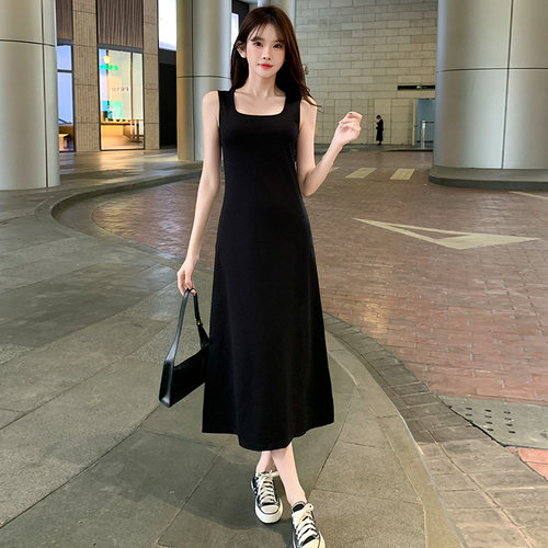 显瘦长款气质打底背心裙