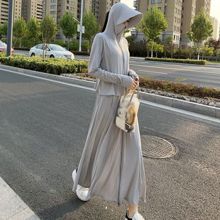 长款冰丝防晒衣女款分体夏季2026新款全身防紫外线骑车罩衫防晒服