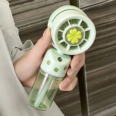 四叶草喷雾风扇迷你手持小风扇超长续航静音学生上课户外可携式随