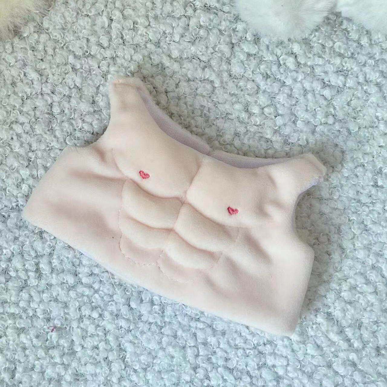 棉花娃娃毛绒玩具新款男款娃衣背心创意腹肌换装