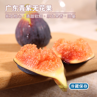 广东猎人农场青紫无花果 口感爽滑清甜 产量低 当季新鲜顺丰包邮
