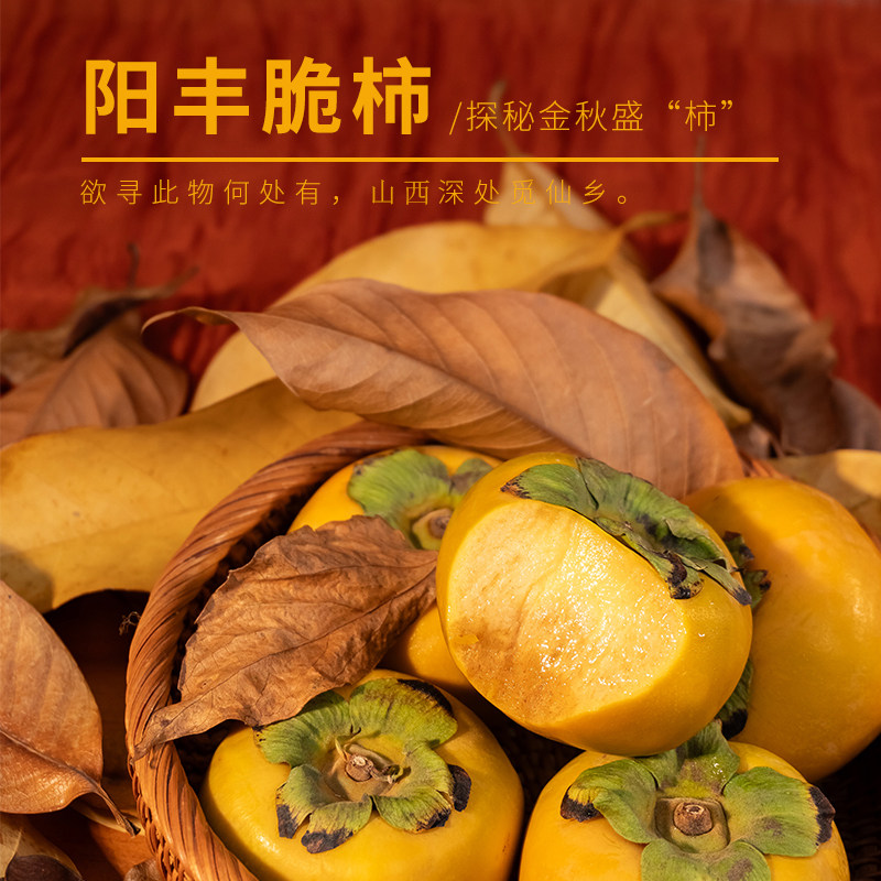 【猎人农场】山西阳丰脆柿高标准种植当季新鲜冰糖心清甜脆甜柿子