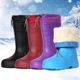 EVA泡沫冬季 男女 钓鱼靴防水保暖鞋 加绒雨鞋 一体加棉雨靴高筒胶鞋
