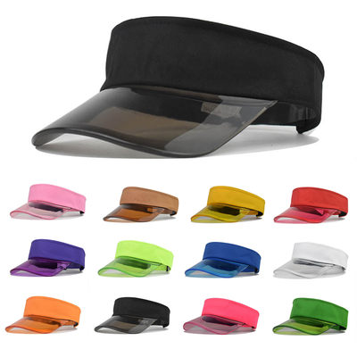 Summer Sun Hats Transparent Visor Caps Topless Empty Sun Vis