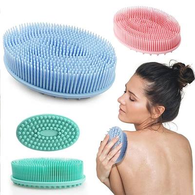 Silicone Massage Brush Bath Brush Body Scrubber Scalp Washin