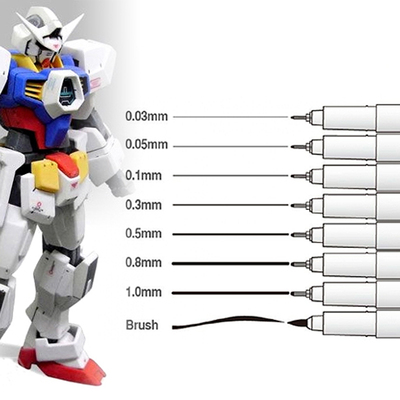 MARVY高达军事模型极细马克笔