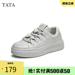 鞋 TATA他她厚底休闲板鞋 子CBT01CM4 新款 运动鞋 女鞋 平底百搭小白鞋