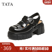 2026夏季 新款 凉鞋 TATA他她女鞋 简约百搭女休闲高跟罗马鞋 CHY10BH6