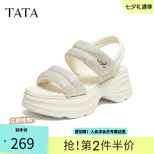 TATA他她运动凉鞋女厚底凉鞋时尚百搭沙滩鞋女2026夏新款CPK01BL6