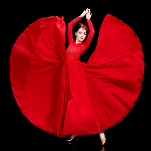 大气开场舞大摆裙演出服装 中国舞蹈服歌伴舞表演服长裙女 灯火里