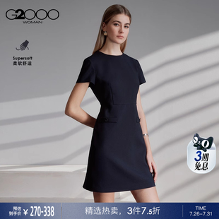 G2000女裝 商場同款 2025春夏商務通勤短袖 舒適親膚 連衣裙.
