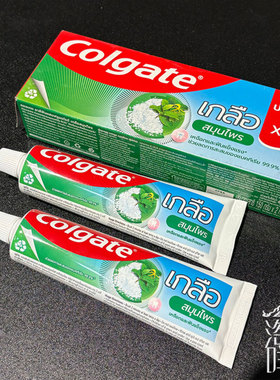 包邮泰国Colgate海盐薄荷牙膏竹炭亮白牙齿清新口气去牙渍150g2支