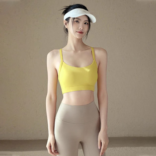 运动内衣女春夏细肩带美背防震跑步瑜伽服背心普拉提训练健身文胸