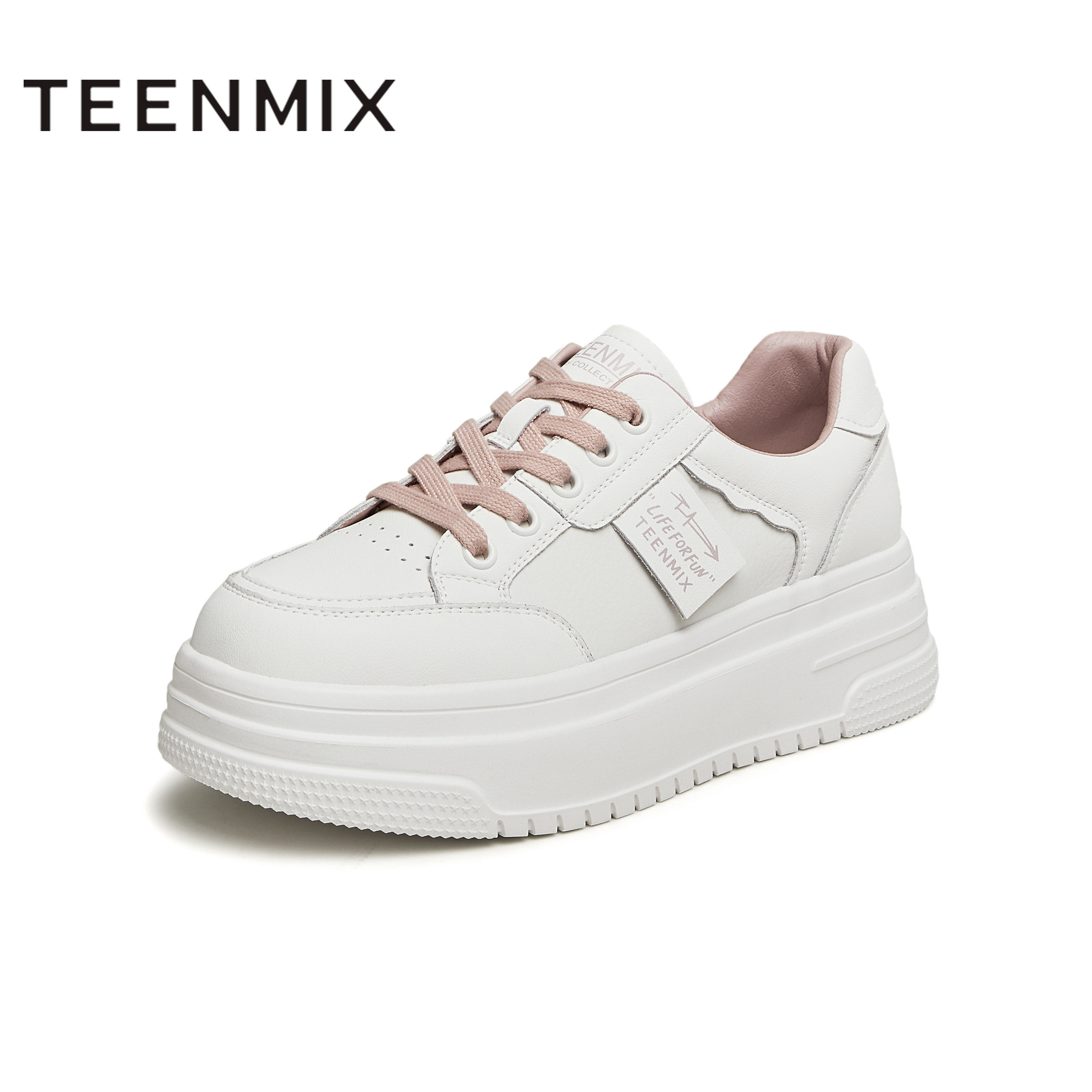 天美意百搭厚底小白鞋低帮板鞋女休闲运动鞋子2024春新款bi371am4