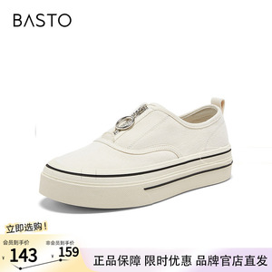 百思图2026夏季新款帆布鞋时尚简约户外休闲运动女鞋D5059BM6