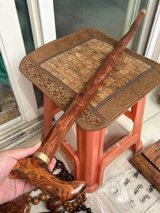 海南黄花梨油梨90厘米满花纹登山旅游徒步手杖，海口发货邮费40元