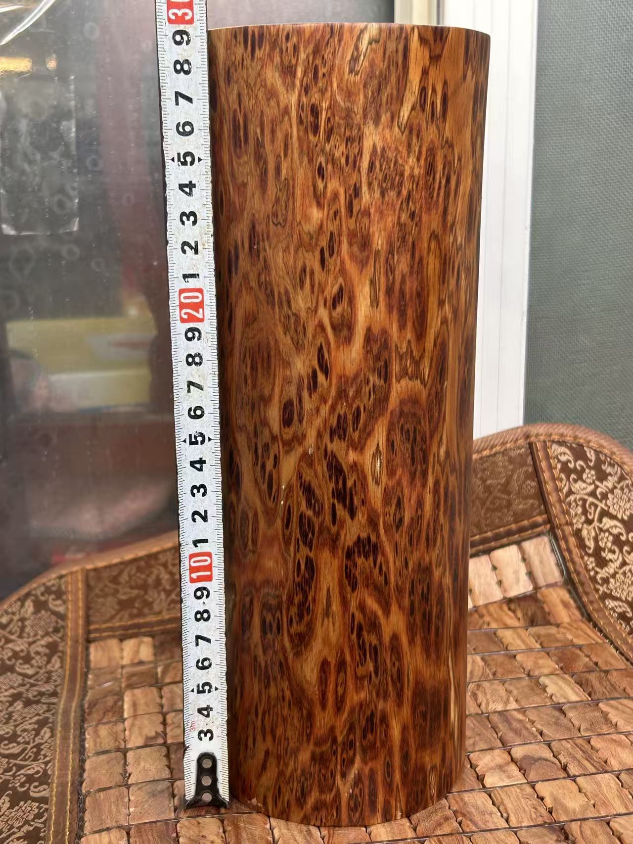 海南黄花梨油梨满花纹留疤29厘米高笔筒摆件一物一拍海口发货1125