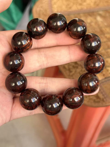 海南黄花梨紫油梨老料2.0水波留疤纹文玩手串佛珠海口发货