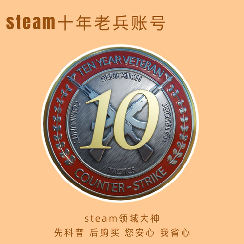 cs2十年老兵硬币steam老账号10年5年账户十五年1819年csgo胸章号