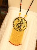 长项链 霸气金龙 双面手绣珠穗金流苏中式 精制独家设计重工制作