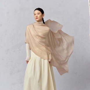 纯色搭配外套大衣羊毛围巾 星彩珠片披肩薄款 嫵WOO 限时折扣