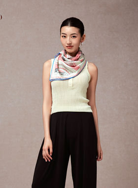 嫵WOO 【礼赠推荐】景致真丝印花丝巾风衣外套穿搭大方巾百搭披肩