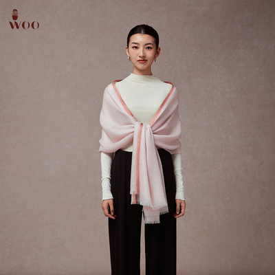 妩WOO星绒羊绒披肩山羊绒
