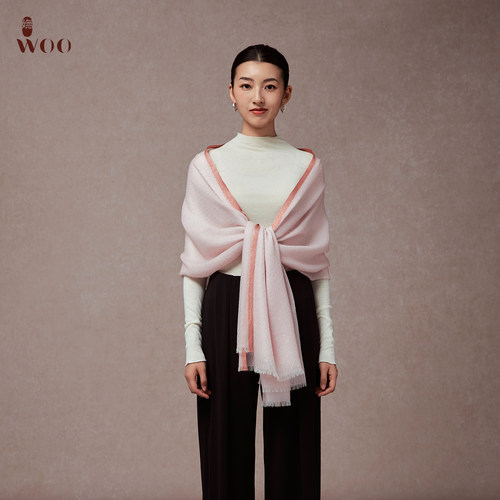 妩WOO星绒羊绒披肩山羊绒