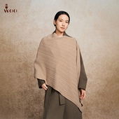 嫵WOO 星光小绞花披肩 升级绞花系列亮片披肩百搭羊绒围巾外搭