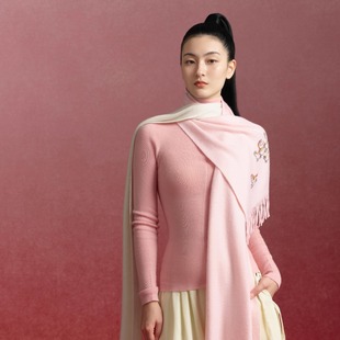 嫵WOO 马年本命年围巾手绣苏绣山羊绒围脖长辈领导送礼 八骏图