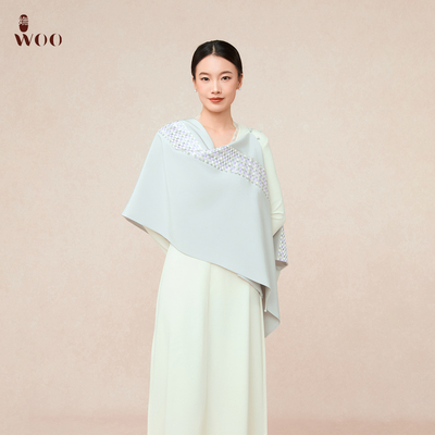 嫵Woo【限时折扣】云织桑蚕丝新中式披肩搭配连衣裙外搭