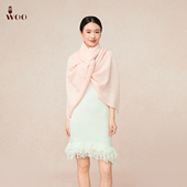 嫵WOO 限时折扣 新小绞花披肩秋冬粉围巾羊绒针织外套大衣搭配