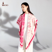 丝羊绒围巾披肩头巾双面印花方巾护颈春秋薄款 嫵WOO 剪画
