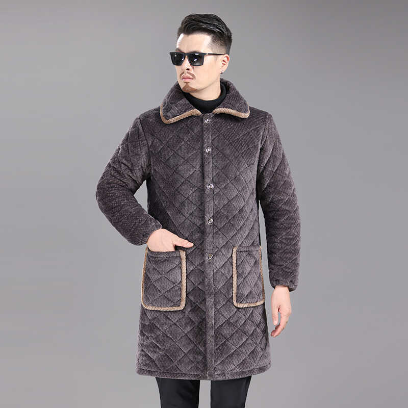 工作服罩衣男士冬季加绒加厚棉衣大码爸爸装迷彩棉服外套防寒保暖