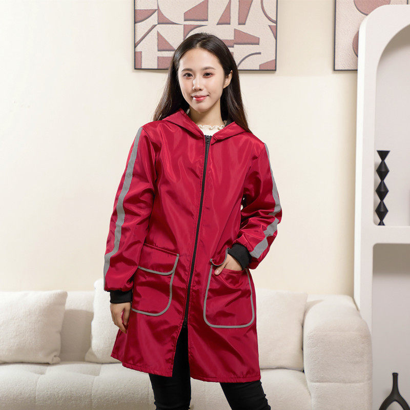 可外穿洋气罩衣冬季女加绒厚防污耐脏保暖厨房围裙棉衣工作服时尚